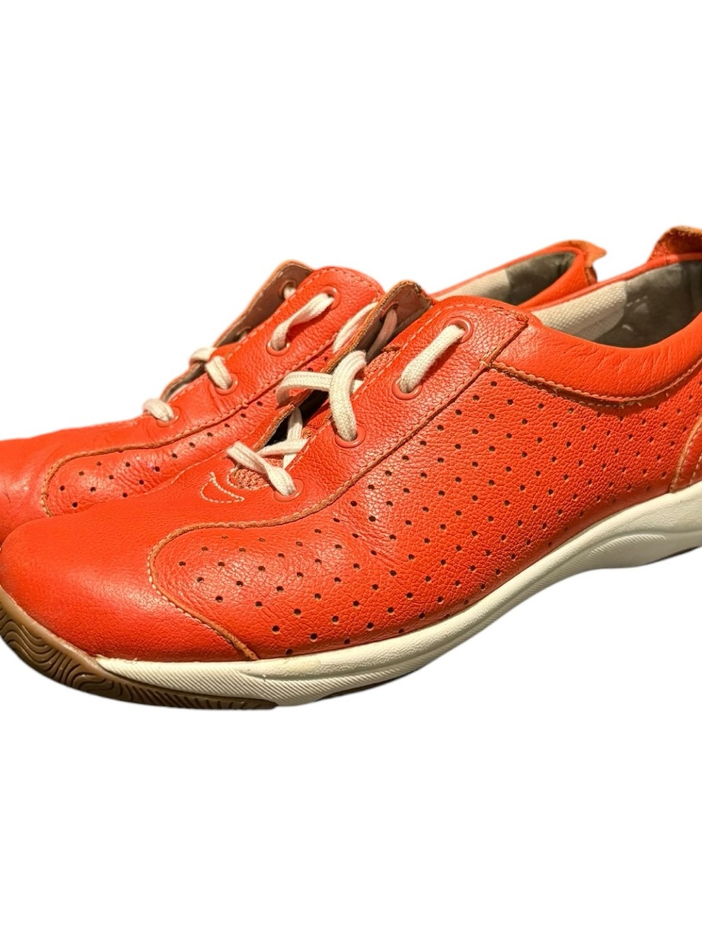 Dansko Hillary Orange Leather Lace Up Sneakers Women's Size 39 EU / 8-8.5 US